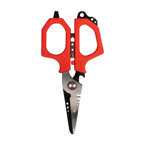 6th Sense Pro Fishing Shears - Red -Angler Blank Store 6th sense pro fishing shears red closed scaled