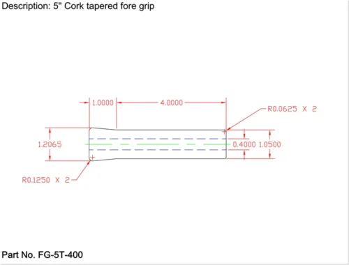 American Tackle 5" Reverse Tapered Foregrip – Super Grade Cork -Angler Blank Store Tapered Cork Foregrip 5 Super Grade media 2